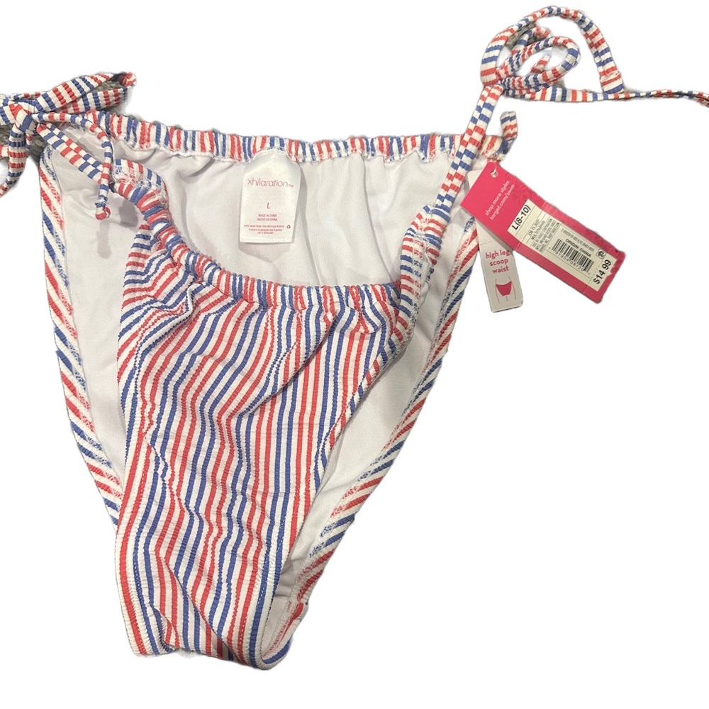 New swim bottoms bikini red white blue